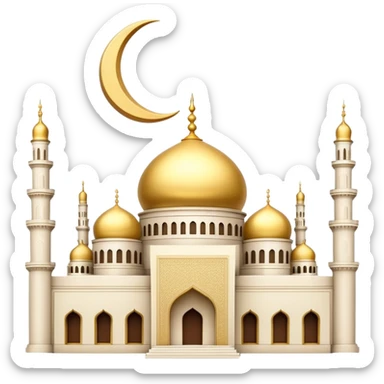 mosque with crescent moon sticker