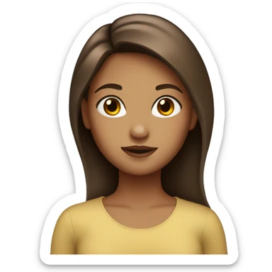 Girl with brown strait Hair sticker