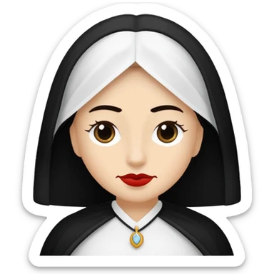 vull un perosnatge estil bimoji que sigui com una nimfa bella i fantasmal amb túniques blanques. Té la pell blanca com el guix, cabell platejat, un nas llarg, ulls negres grans i llavis carmesí. sticker