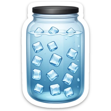 SLIM ICE JAR WITHOUT LID ON WITH LOTS OF ICE sticker