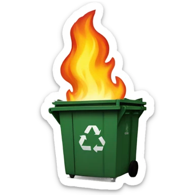 A dumpster on fire sticker