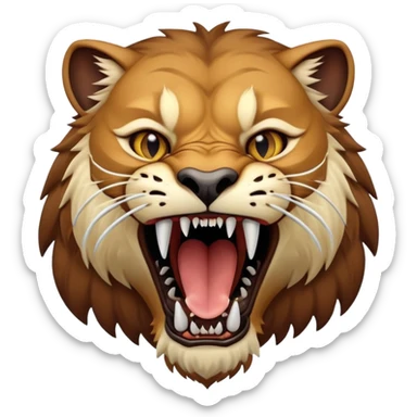 saber-toothed cat with large fangs, prehistoric feline sticker