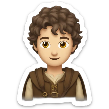 mid age brown short hair hobbit sticker