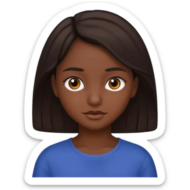 Girl with dark brown hair,dark brown eyes,dark skin sticker