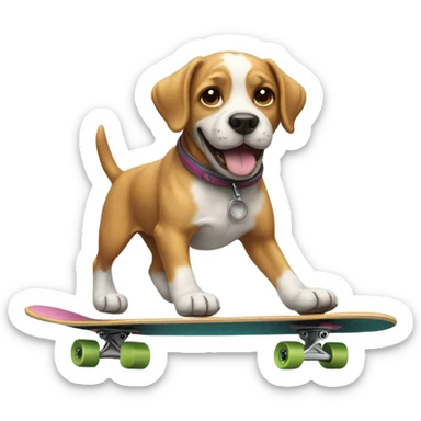 Dog riding a skateboard  sticker
