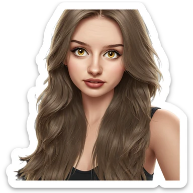 realistic portrait of girl sticker