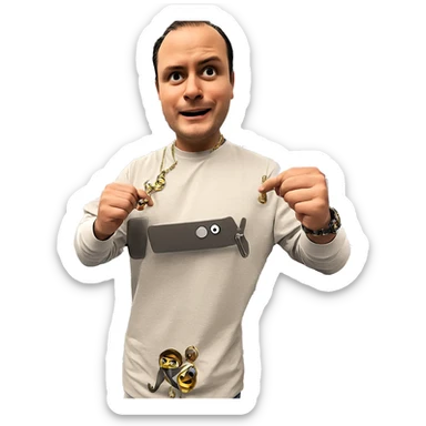 boys making jewelry in kitchen sticker