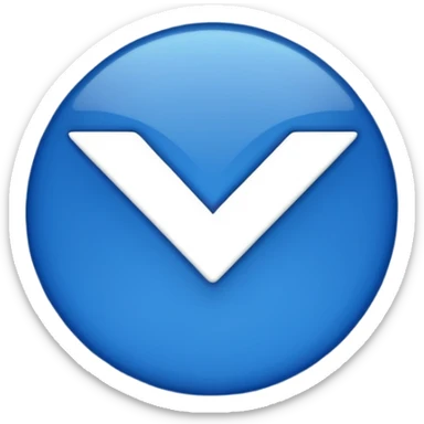 Dark blue checkmark for social media. sticker