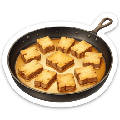 fried lard on pan sticker