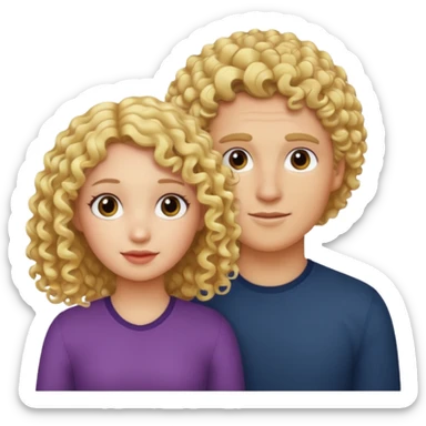 Fille cheveux boucler homme blond cuny sticker