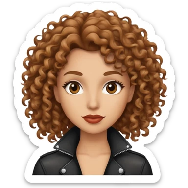 woman rockstar with light brown curly hair sticker