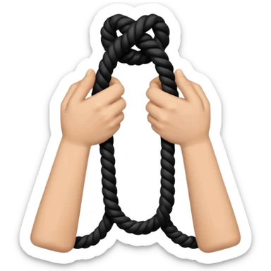 Black rope on hands sticker