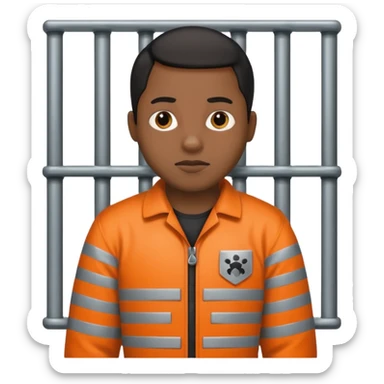 Black person in a jail suit sticker