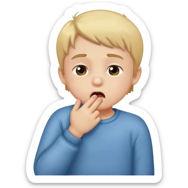 child coughing into their elbow, friendly and clear sticker