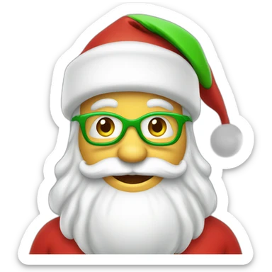 cheerful Santa Claus with a green hat  sticker