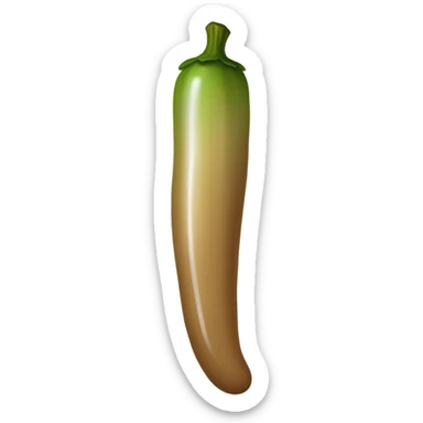 Light-brown ombre skinny long pickle with white paint dripping sticker