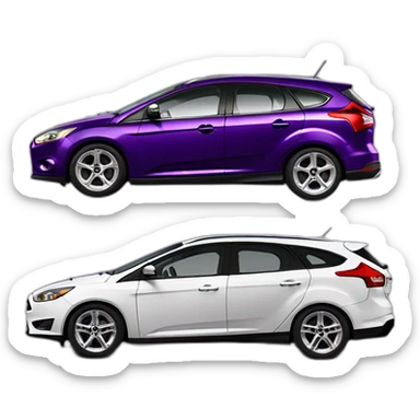 Ford Focus Break 2010 dark purple from side sticker