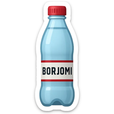 Borjomi water bottle emoji with label, variation 4 sticker
