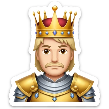 powerful overlord ruler with crown and armor sticker