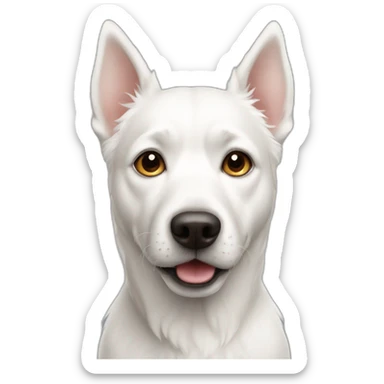 White Dog sticker