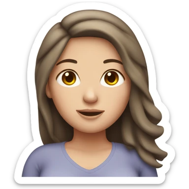 Pregnant white brunette sticker