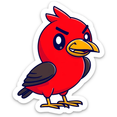 red angry bird sticker