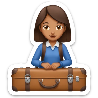 brown girl traveling sticker