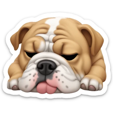 english bulldog sleeping sticker