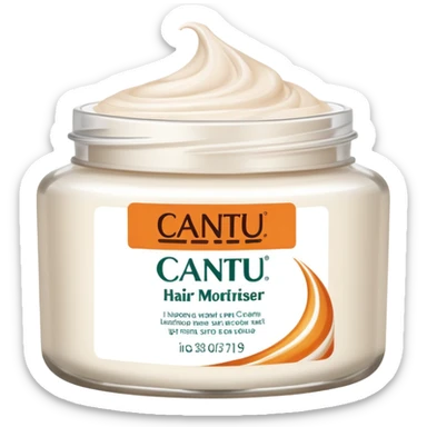 Jar of Cantu Hair Moisturiser, no lid, cream swirl sticker