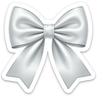 white satin bow, simple, elegant sticker