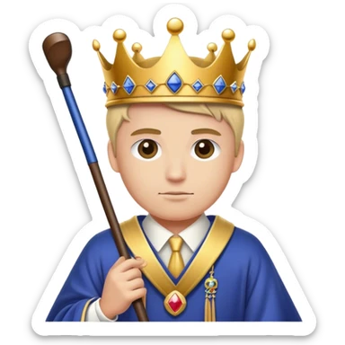 Golfer putting wearing royal robes and crown sticker