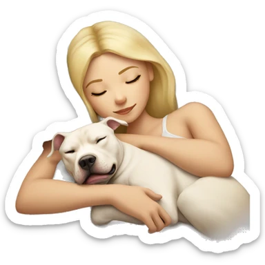 blonde girl sleeping with a pitbull  sticker
