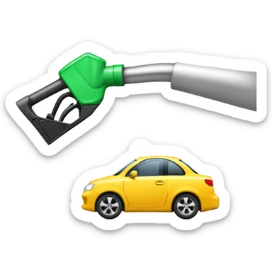 Car pumping other car with gas sticker
