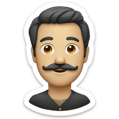 Personne avec moustache carrée sticker