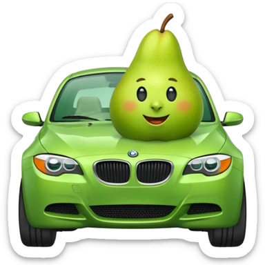 pear in a bmw sticker