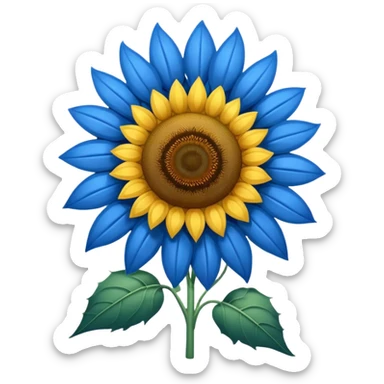 full blue sunflower sticker