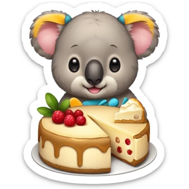 Koala with a cheesecake  sticker