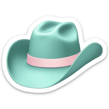 sea foam cowboy hat with pale pink band sticker