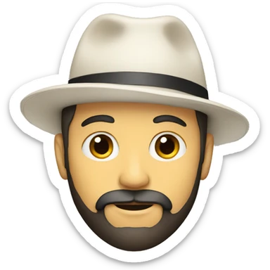 white man with hat and black beard sticker