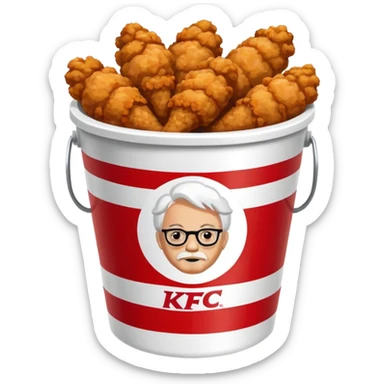 kfc bucket white and red stripes sticker