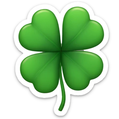 black 5 leaf clover sticker