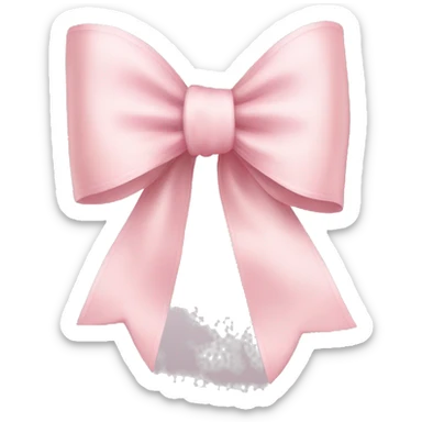 Light pastel Pink bow ribbon tied  sticker