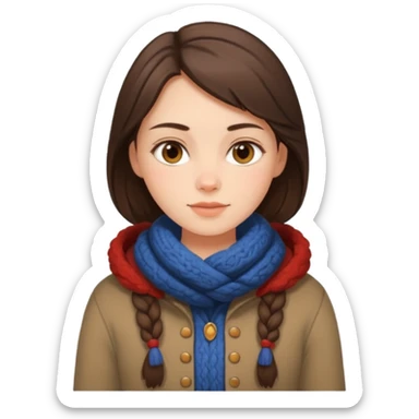 brunette scandinavian girl with scandinavian clothes sticker