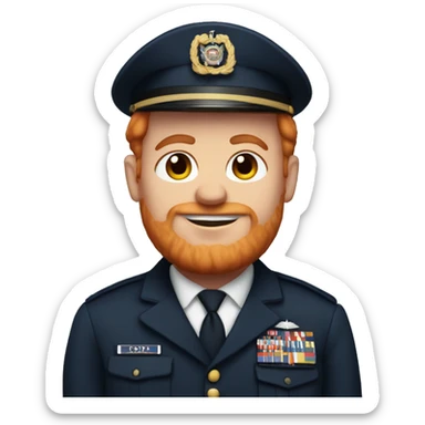 Fat red haired navy soldier sticker