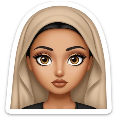 palestinian, pretty eyes, black eyeliner, pretty bratz baddie sticker