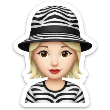 zebra print hat sticker