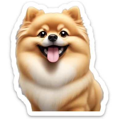 happy smiling pomeranian lulu dog  sticker