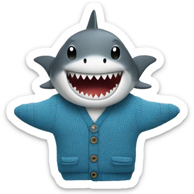 Shark wearing a cardigan  sticker