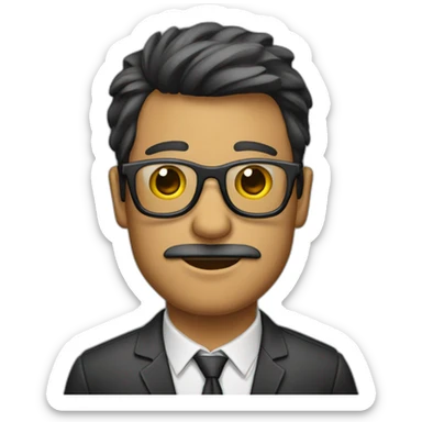 Hombre con gafas y perilla sticker