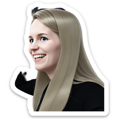 blonde girl with blue eyes sticker